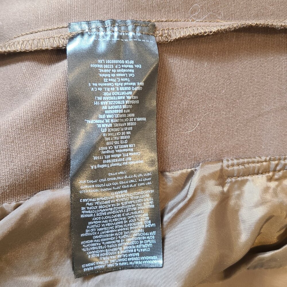 GUESS Los Angeles Brown Belted Faux-Leather Moto Jacket – Size M - Picture 8 of 9